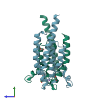 PDB entry 5psd coloured by chain, side view.