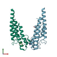 PDB entry 5pse coloured by chain, front view.