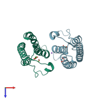 PDB entry 5psi coloured by chain, top view.