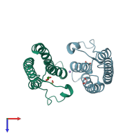 PDB entry 5psl coloured by chain, top view.