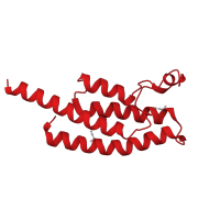 The deposited structure of PDB entry 5pu3 contains 2 copies of CATH domain 1.20.920.10 (Histone Acetyltransferase; Chain A) in Bromodomain-containing protein 1. Showing 1 copy in chain B.