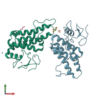 PDB entry 5pwo coloured by chain, front view.