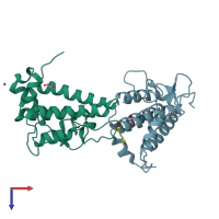 PDB entry 5px0 coloured by chain, top view.