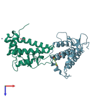 PDB entry 5px2 coloured by chain, top view.