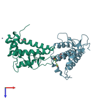 PDB entry 5pxh coloured by chain, top view.