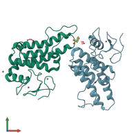 PDB entry 5pxs coloured by chain, front view.