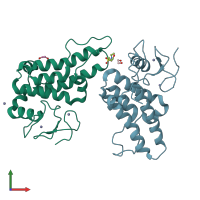 PDB entry 5py2 coloured by chain, front view.