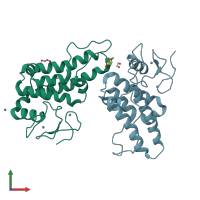 PDB entry 5pyi coloured by chain, front view.