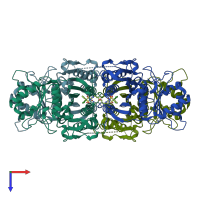 PDB entry 5pzr coloured by chain, top view.