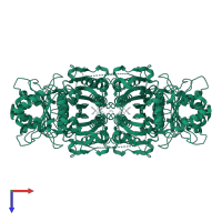 Fructose-1,6-bisphosphatase 1 in PDB entry 5pzr, assembly 1, top view.