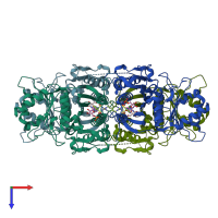PDB entry 5pzw coloured by chain, top view.