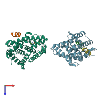PDB entry 5q0s coloured by chain, top view.