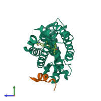 PDB entry 5q0x coloured by chain, side view.