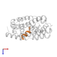 Nuclear receptor coactivator 1 in PDB entry 5q1f, assembly 1, top view.