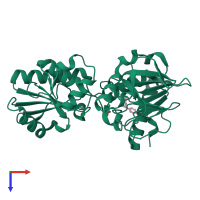 PDB entry 5q1l coloured by chain, top view.
