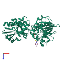 PDB entry 5q1o coloured by chain, top view.