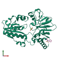 PDB entry 5q1y coloured by chain, front view.