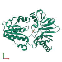 PDB entry 5q2c coloured by chain, front view.