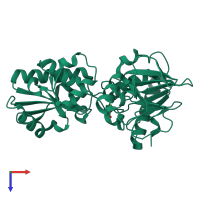 PDB entry 5q2l coloured by chain, top view.