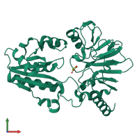 PDB entry 5q2n coloured by chain, front view.