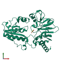 PDB entry 5q2o coloured by chain, front view.