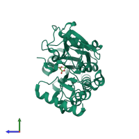 PDB entry 5q2v coloured by chain, side view.