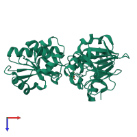 PDB entry 5q3b coloured by chain, top view.