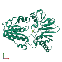 PDB entry 5q3e coloured by chain, front view.