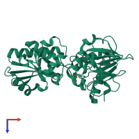 PDB entry 5q3j coloured by chain, top view.