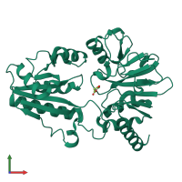 PDB entry 5q3z coloured by chain, front view.
