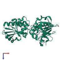 PDB entry 5q3z coloured by chain, top view.