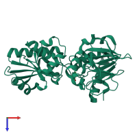 PDB entry 5q4h coloured by chain, top view.