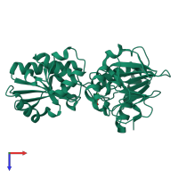 PDB entry 5q4q coloured by chain, top view.