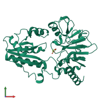 PDB entry 5q4s coloured by chain, front view.