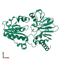 PDB entry 5q51 coloured by chain, front view.