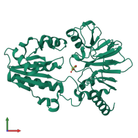 PDB entry 5q5h coloured by chain, front view.