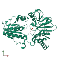 PDB entry 5q5m coloured by chain, front view.