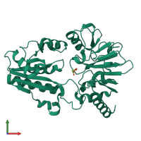 PDB entry 5q5y coloured by chain, front view.