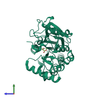 PDB entry 5q5y coloured by chain, side view.