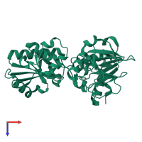 PDB entry 5q5z coloured by chain, top view.