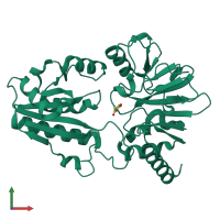 PDB entry 5q6i coloured by chain, front view.