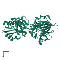 PDB entry 5q6v coloured by chain, top view.