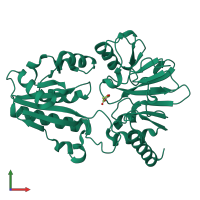 PDB entry 5q6y coloured by chain, front view.