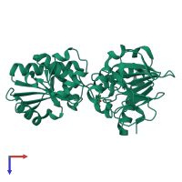 PDB entry 5q7z coloured by chain, top view.