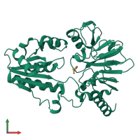 PDB entry 5q89 coloured by chain, front view.