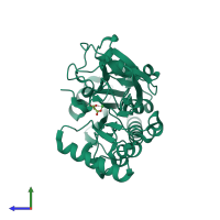 PDB entry 5q8g coloured by chain, side view.