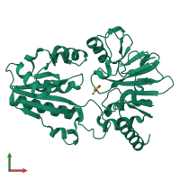 PDB entry 5q8k coloured by chain, front view.