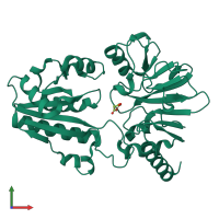 PDB entry 5q92 coloured by chain, front view.