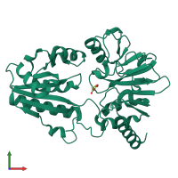 PDB entry 5q9c coloured by chain, front view.