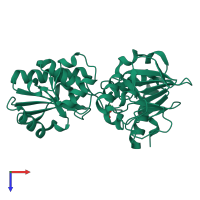 PDB entry 5q9j coloured by chain, top view.